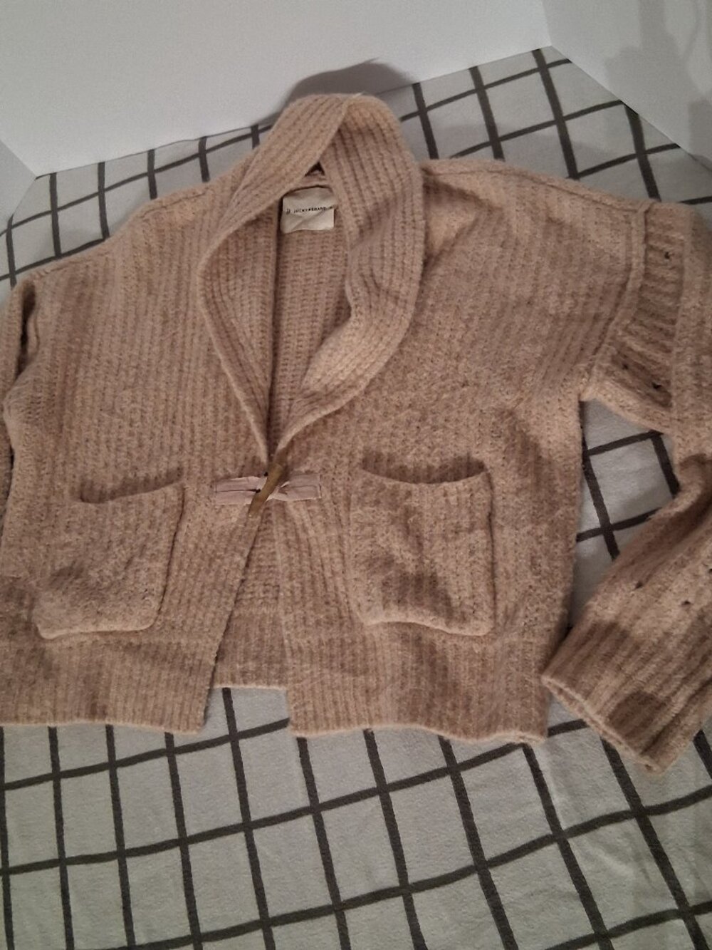 Medium Cream Lucky Brand Women’s Toggle Front Shawl Collar Cardigan